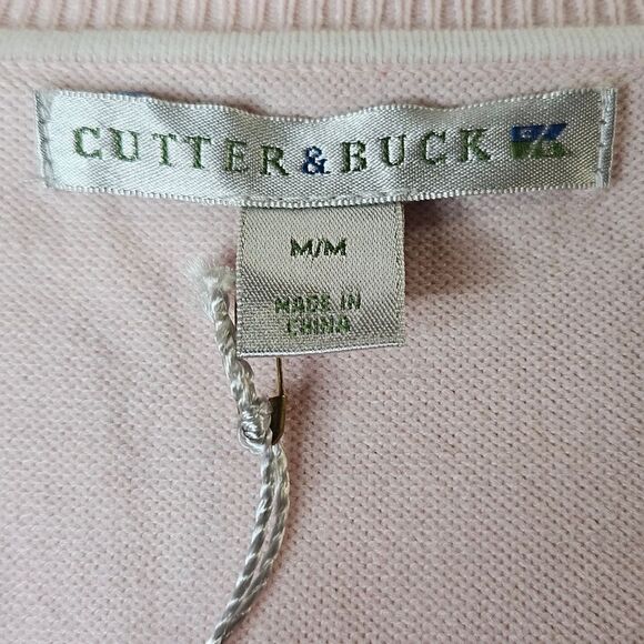 Cutter & Buck Golf Light Pink Cotton Blend V-Neck Pullover Long Sleeve Sweater - Picture 7 of 13